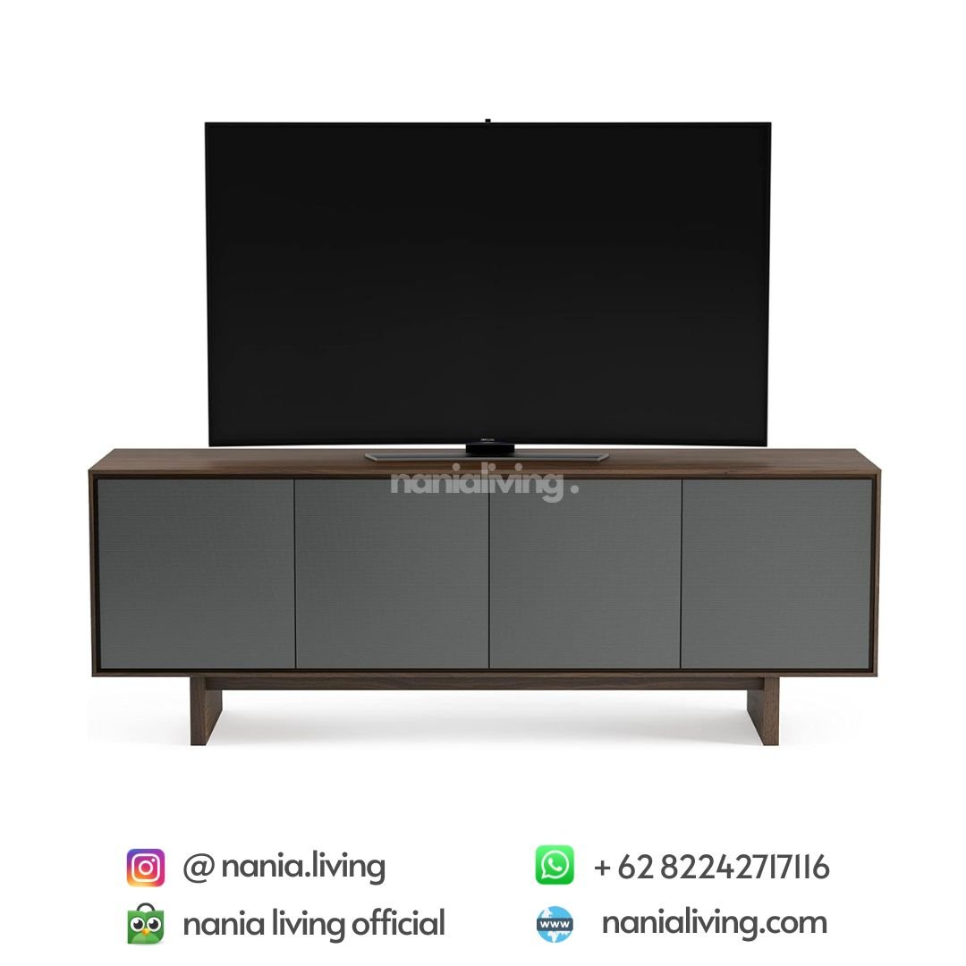 Calabria Minimalist Teak Wood Sideboard TV with 4 Doors