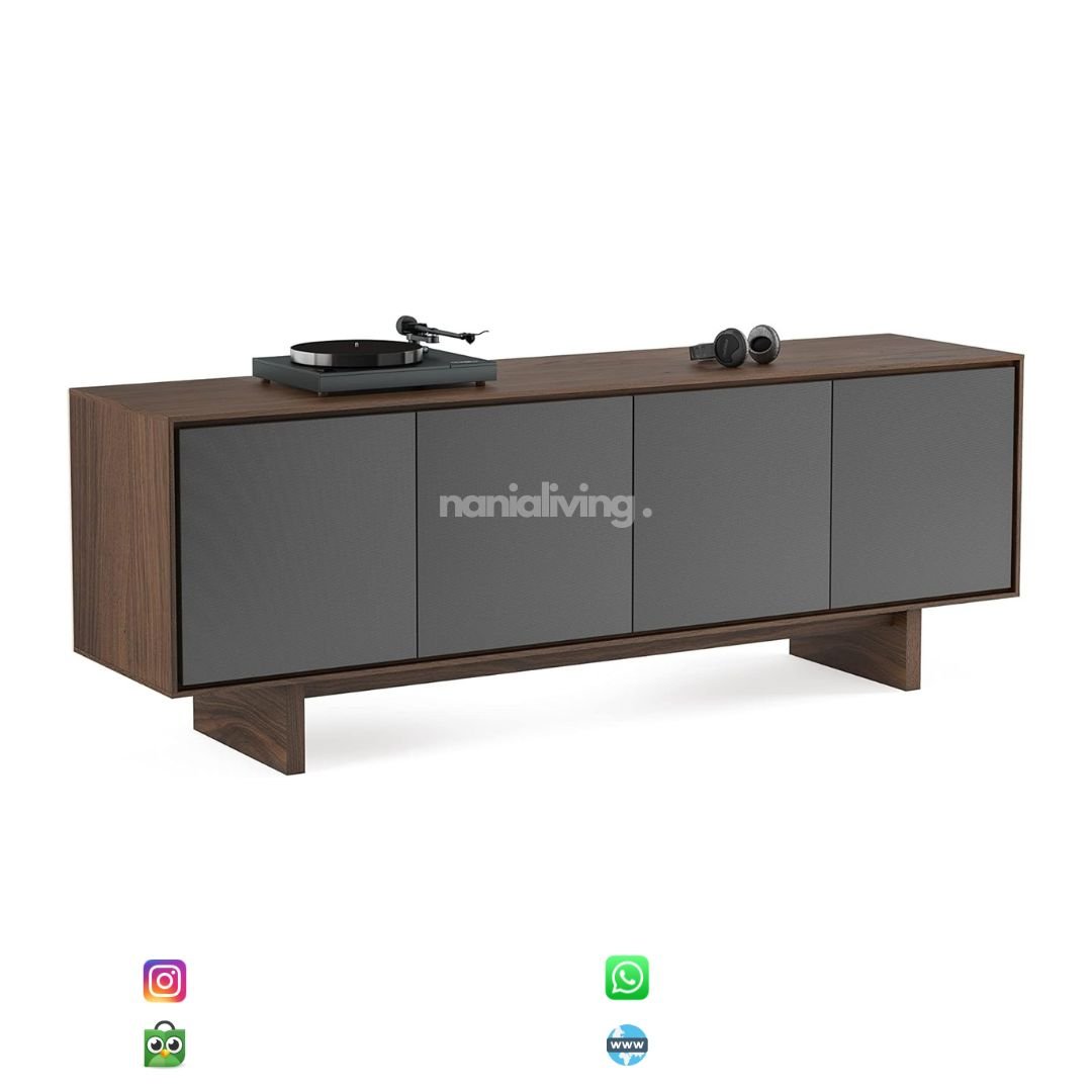 Calabria Minimalist Teak Wood Sideboard TV with 4 Doors