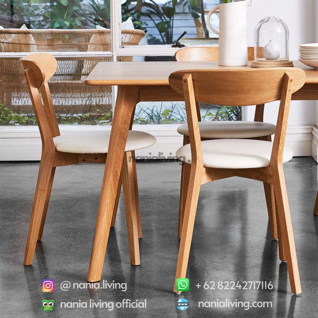 Central 6pc Teak Dining Table Minimalist with Cushioned Chairs 5 Central 6pc Teak Dining Table Minimalist with Cushioned Chairs