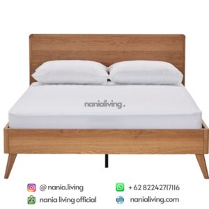 Launceston Teak Wood Bed Minimalist Cot Solid Natural