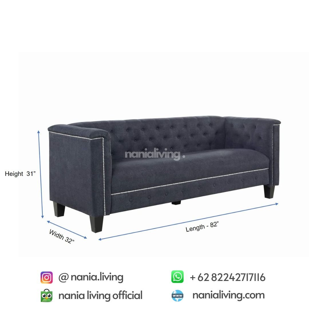 size Sydney Guest Sofa Minimalist 2 Seater With Cushions