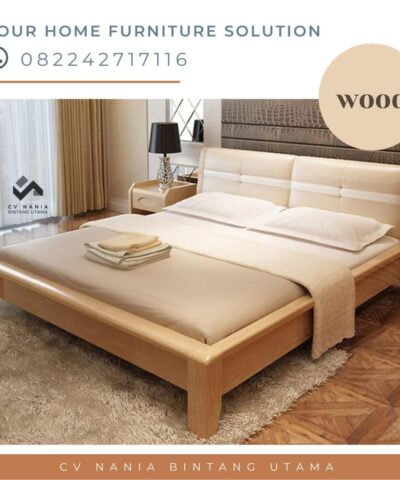 Rockhampton Teak Wood Minimalist Solid Bed Latest Natural