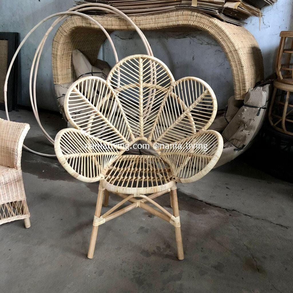 Maryborough Original Rattan Wicker Garden Chair Flower Motif