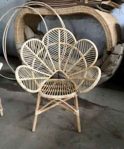 Maryborough Original Rattan Wicker Garden Chair Flower Motif