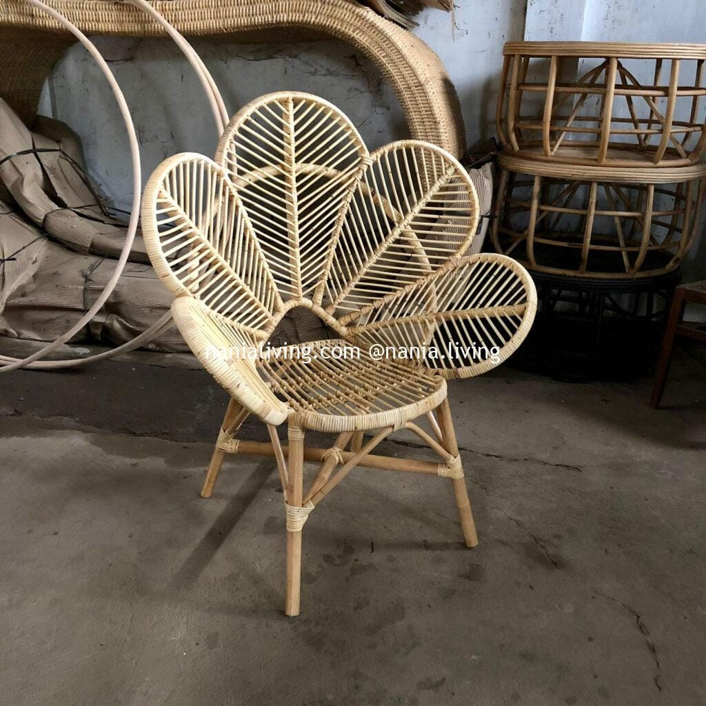 Maryborough Original Rattan Wicker Garden Chair Flower Motif