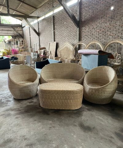 Nowra Original Rattan Wicker Guest Chair Table Natural