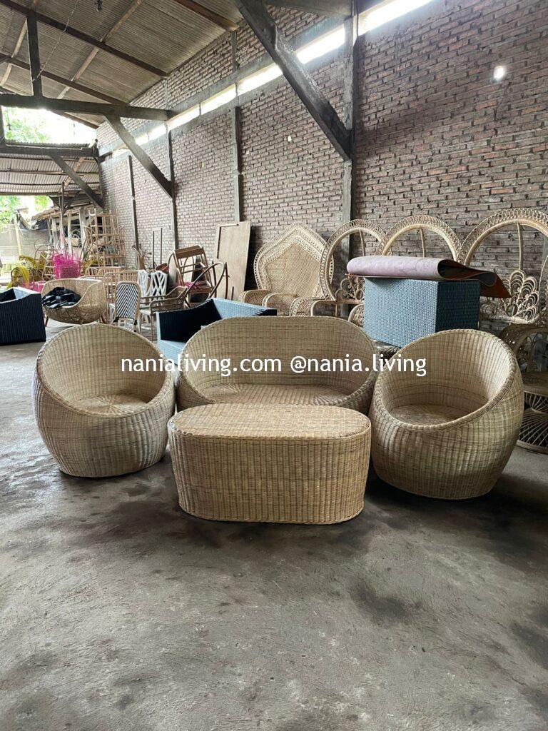 Nowra Original Rattan Wicker Guest Chair Table Natural