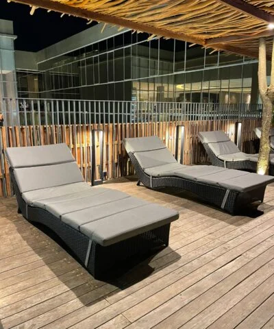 Tamworth Synthetic Rattan Lounge Chair with Grey Cushion