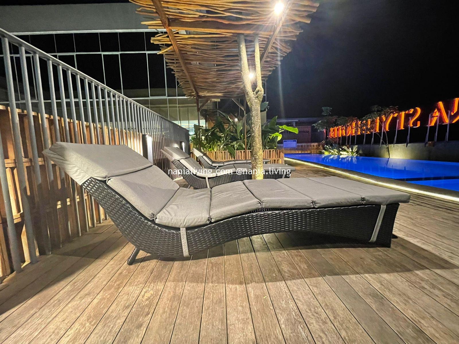 Tamworth Synthetic Rattan Lounge Chair with Grey Cushion