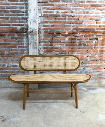 Harbour Original Rattan Bench with Rattan Backrest