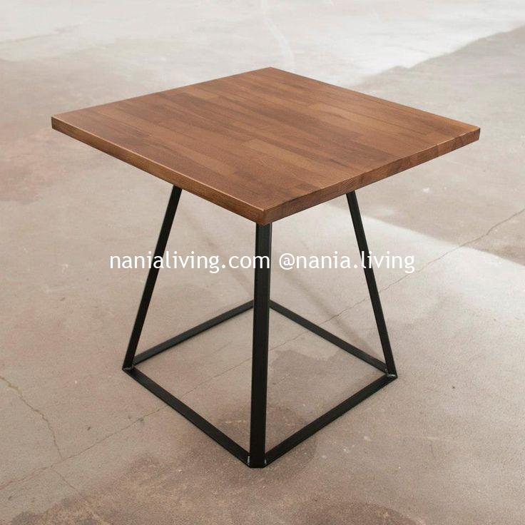 Mandurah Teak Wood Square Coffee Table With Iron Legs