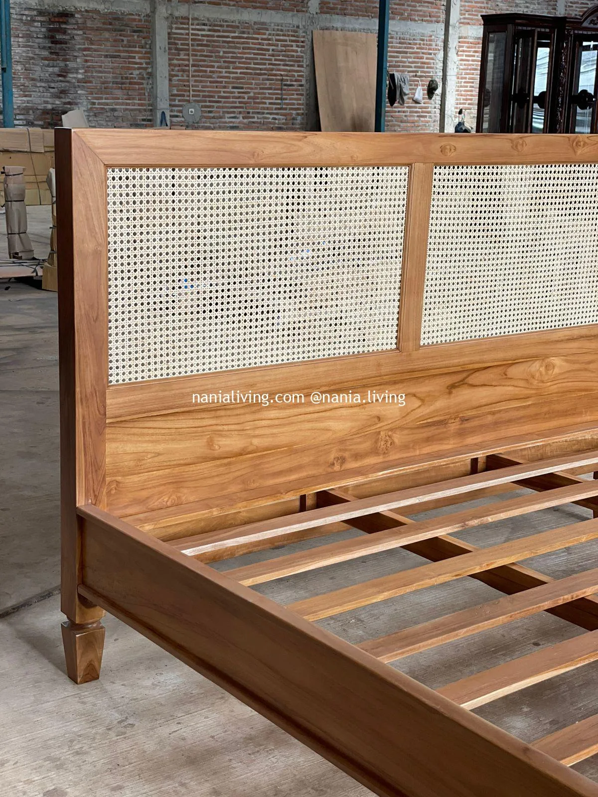 nania-adx (2) Goulburn Teak Wood Bed with Rattan Combination