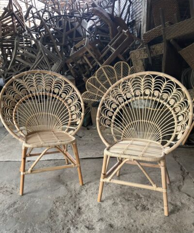 Palmerston Original Rattan Wicker Garden Chair Peacock Motif