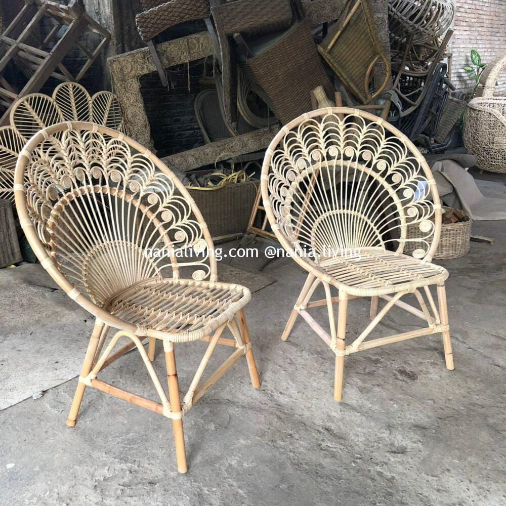 Palmerston Original Rattan Wicker Garden Chair Peacock Motif