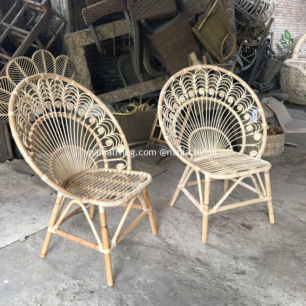 Palmerston Original Rattan Wicker Garden Chair Peacock Motif