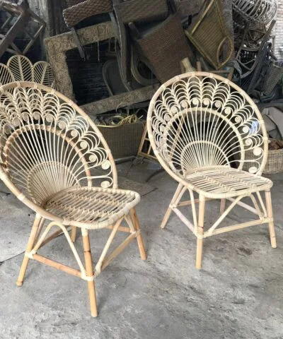 Palmerston Original Rattan Wicker Garden Chair Peacock Motif