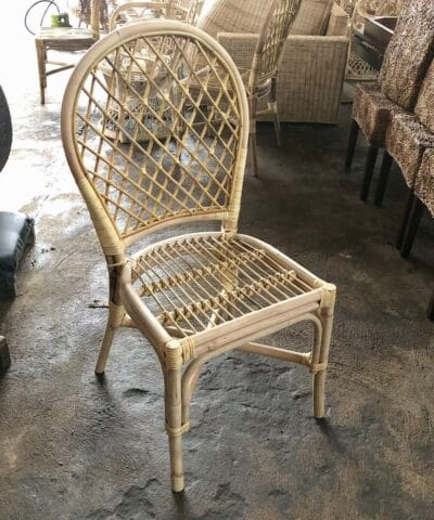 Launceston Minimalist Dining Chair Full of Rattan Wicker