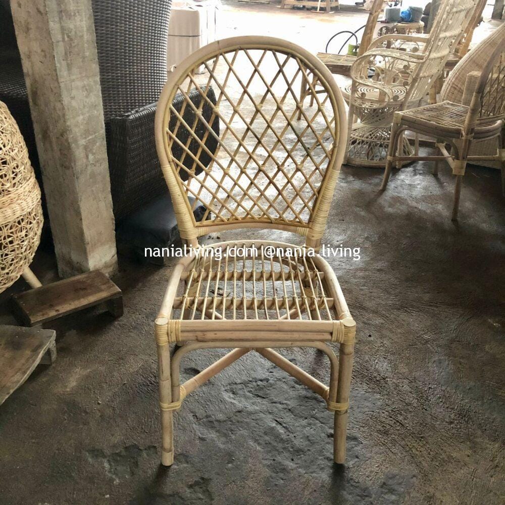 Launceston Minimalist Dining Chair Full of Rattan Wicker