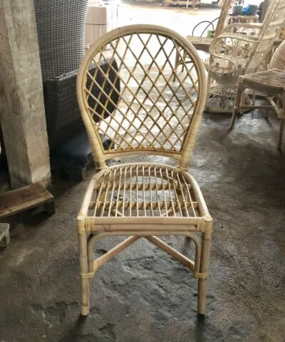 Launceston Minimalist Dining Chair Full of Rattan Wicker
