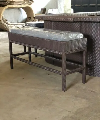 Gladstone Synthetic Rattan Stool Dark Brown With Cushion