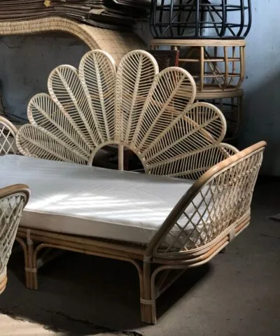 Bairnsdale Original Rattan Sofa with Peacock Motif Backrest