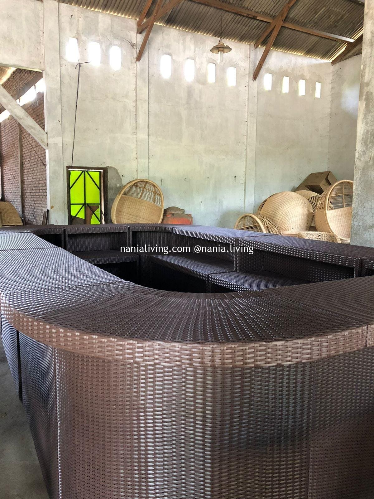 Emerald Synthetic Rattan Circular Oval Bar Table Set With Bench