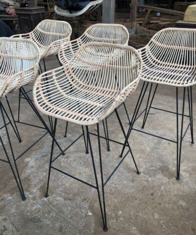 Katherine Rattan Wicker Chair With Metal Feet