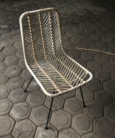 Devonport Rattan Minimalist Dining Chair With Metal Legs