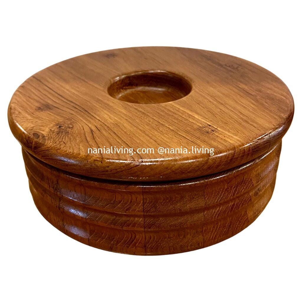 Brisbane Modern solid Teak Bowl With Lid