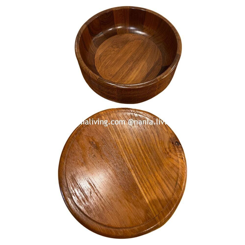 Brisbane Modern solid Teak Bowl With Lid