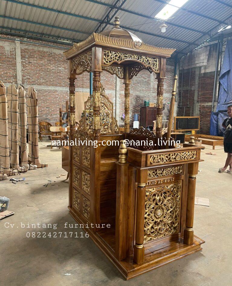 Teak Wood Domed Mimbar of Al-Makmur Mosque - Nania Living