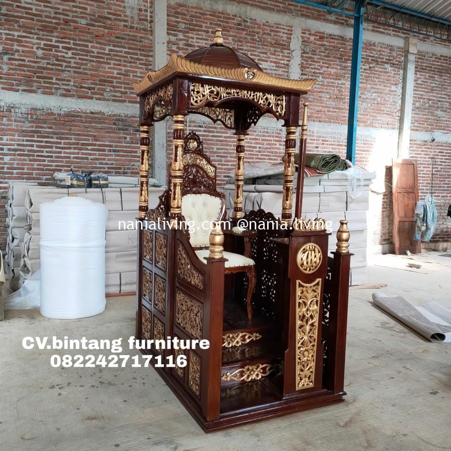 Teak Wood Domed Mimbar of Al-Nahyan Mosque - CV Nania Bintang Utama