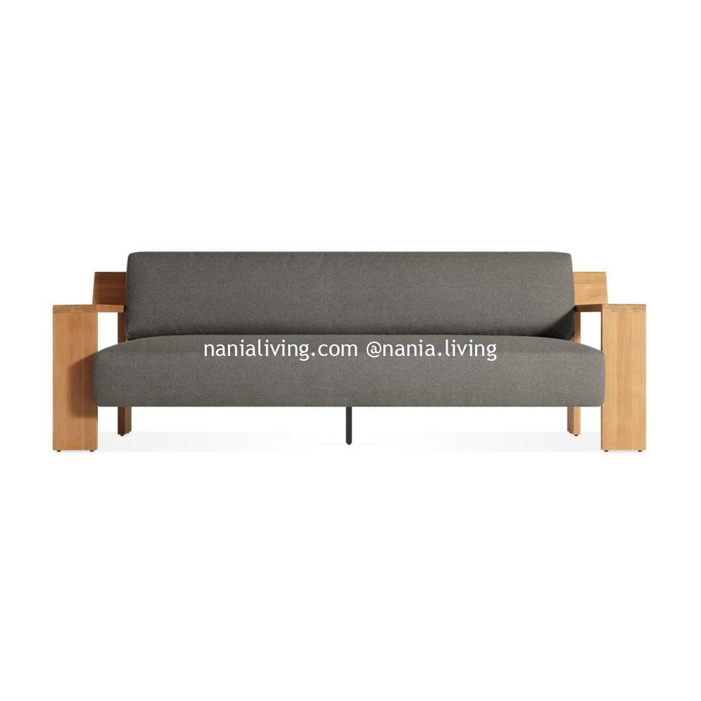 Bath Teak Outdoor Sofa Black Cushion