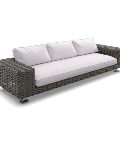 Ely Synthetic Rattan Seater Sofa Black