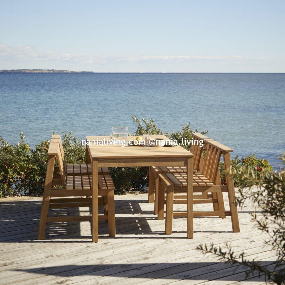 Calgary Teak Connected Outdoor Dining Chair