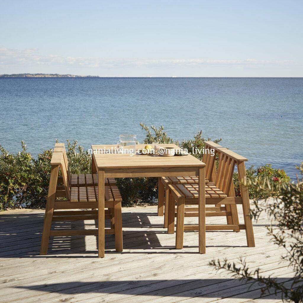 Calgary Teak Connected Outdoor Dining Chair