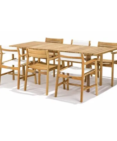 Edmonton Teak Dining Chair With Fabric Base