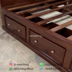 Minimalist Teak Wood Bed With 4 Drawers