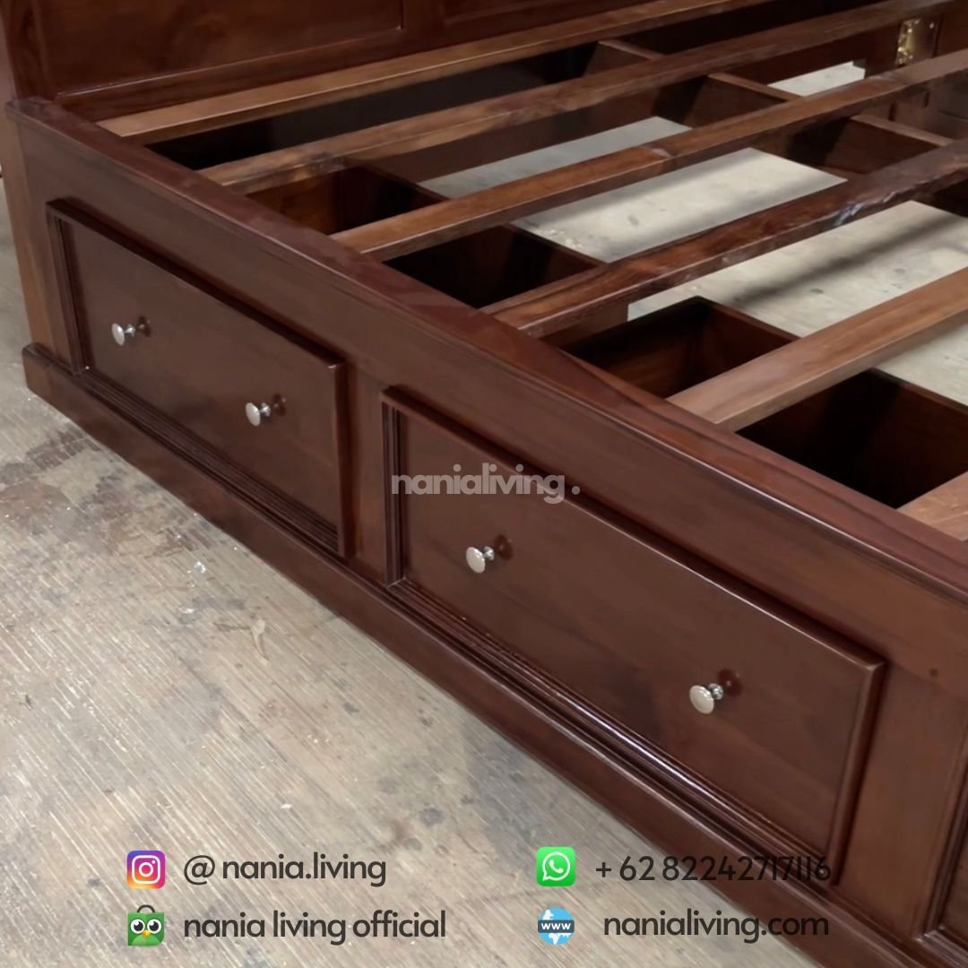 Minimalist Teak Wood Bed With 4 Drawers 5 Minimalist Teak Wood Bed With 4 Drawers
