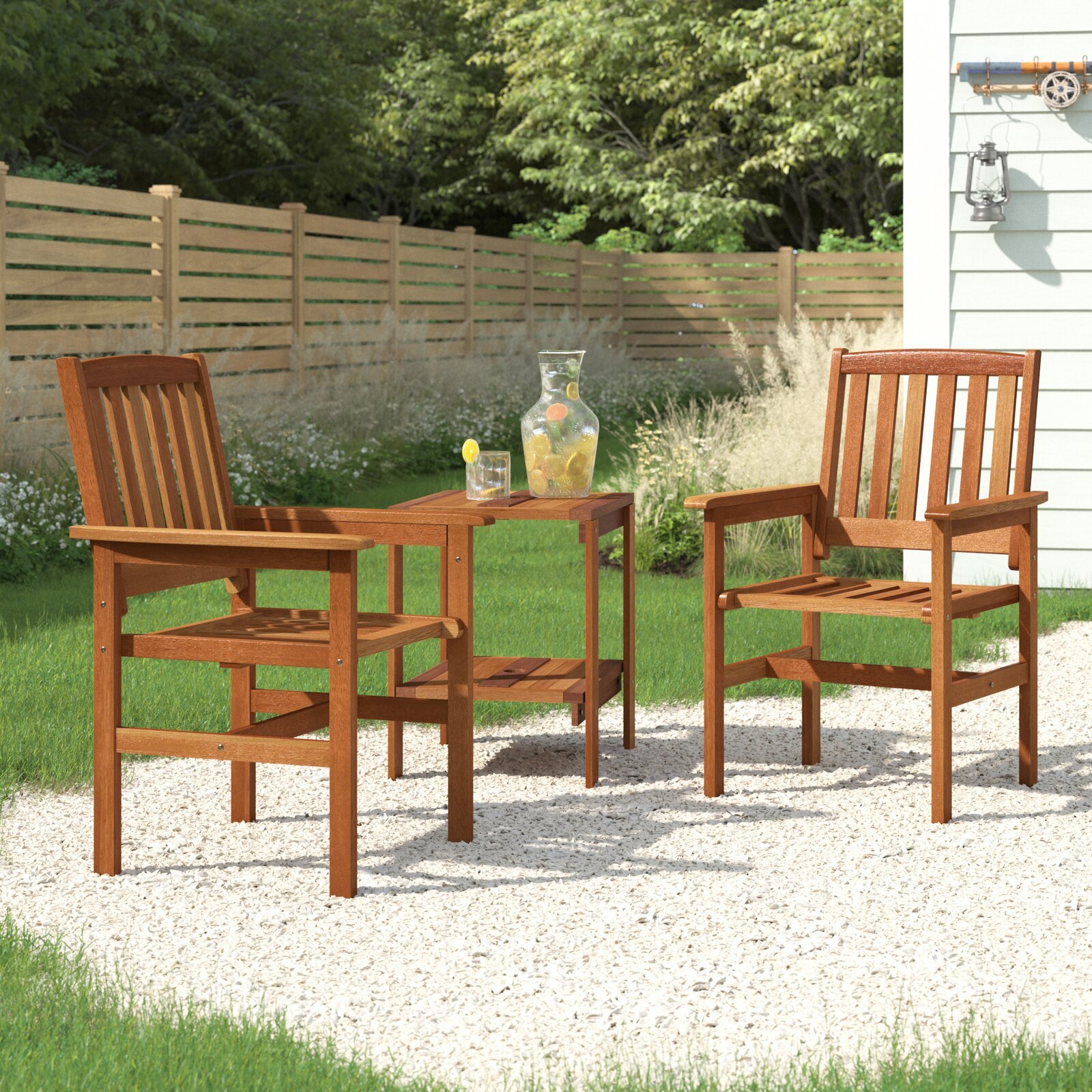 Patio Chair 5 Ghayathi 3 Piece Teak Seating Patio Chair