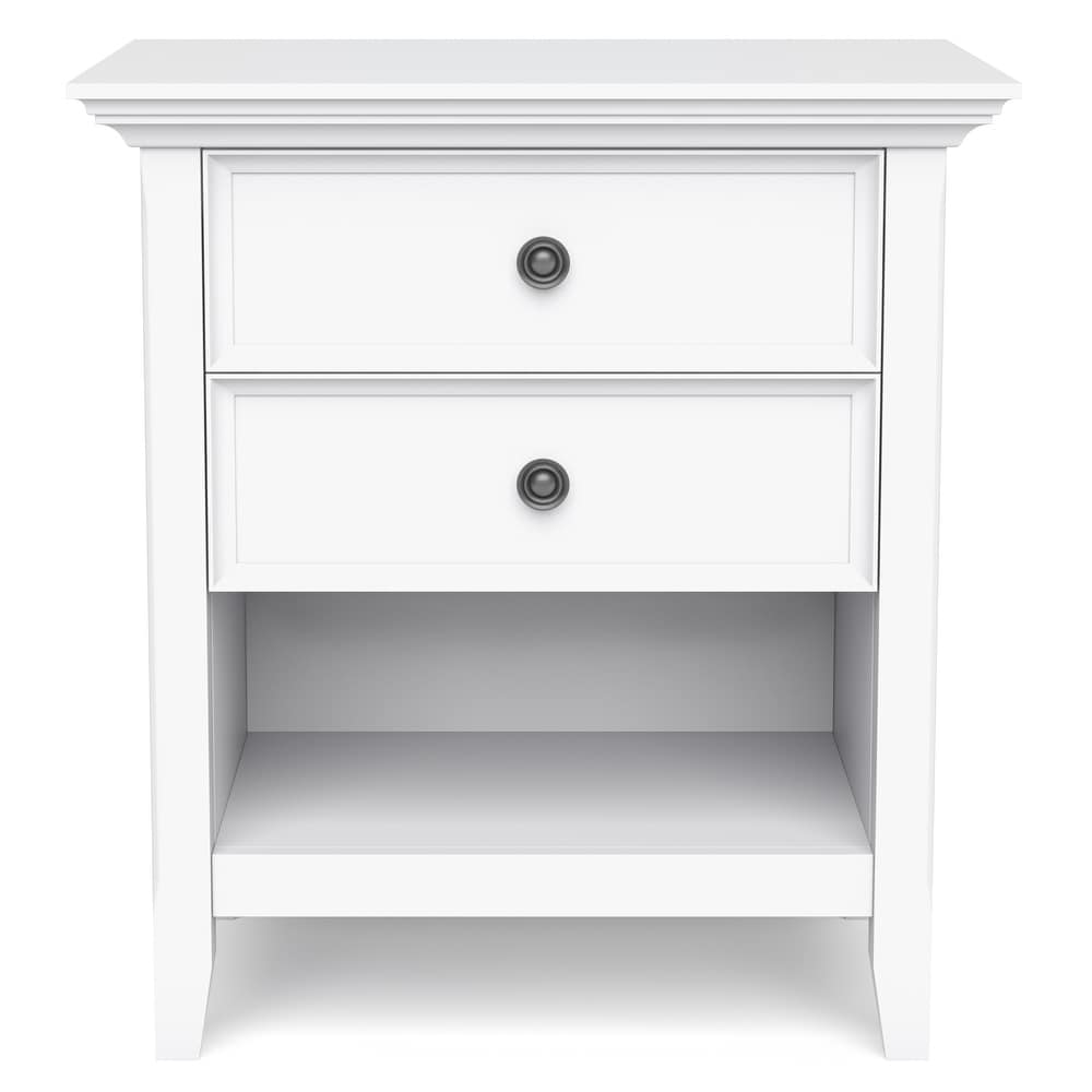 Bedside Table with 2 Drawers Color White