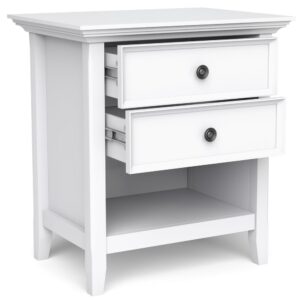 Bedside Table with 2 Drawers Color White