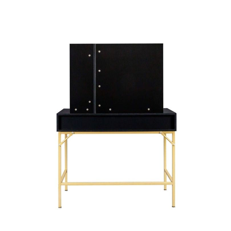 Hospitalet Black Dressing Table with LED Mirror and 3 Drawers