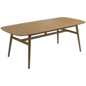 Palmas Modern Outdoor Dining Table Set in Natural Teak