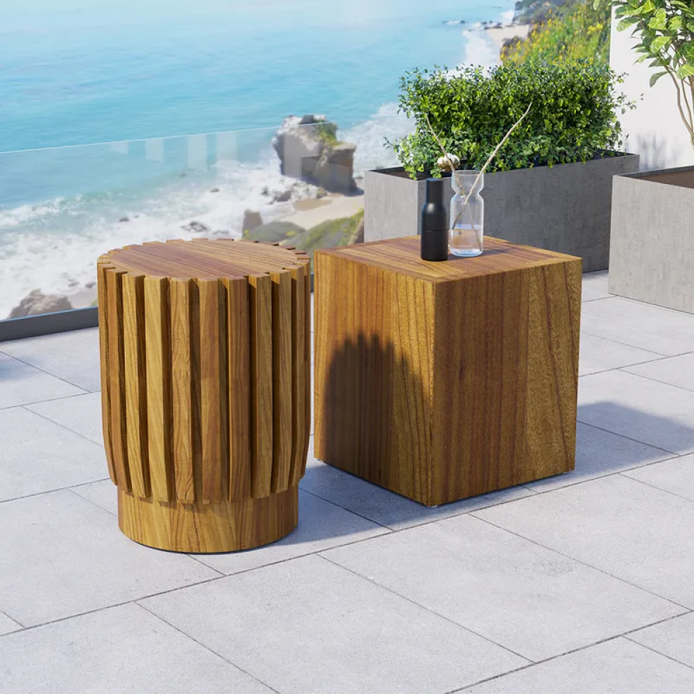 Cordoba Modern Round & Rectangle Teak Outdoor Coffee Table