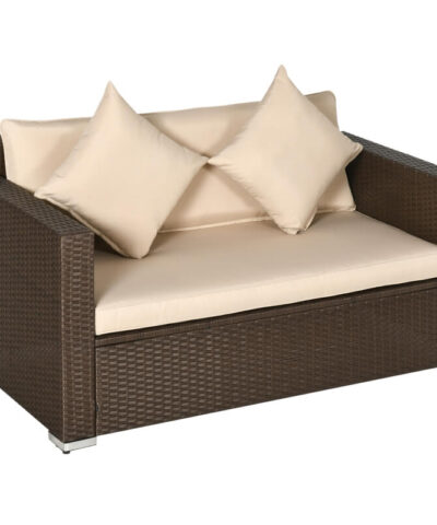 Zaragoza Outdoor Wicker Synthetic Rattan Sofa 2 Seats