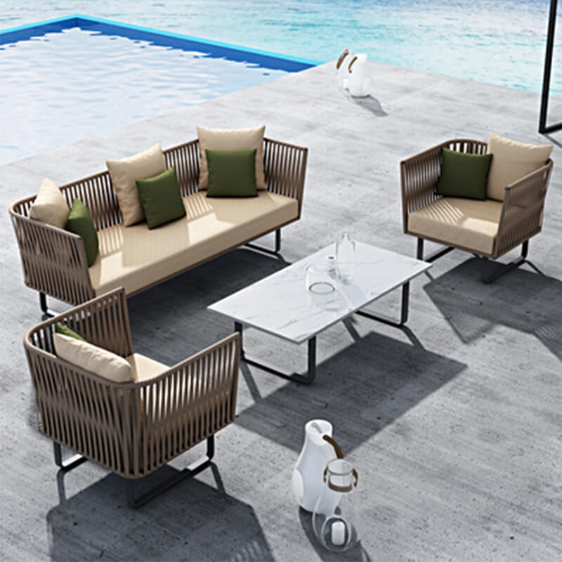 Cartagena Modern Synthetic Rattan Outdoor Modular Sofa Set