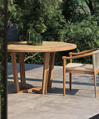 Poitiers Modern Teak Wood Outdoor Patio Armchair