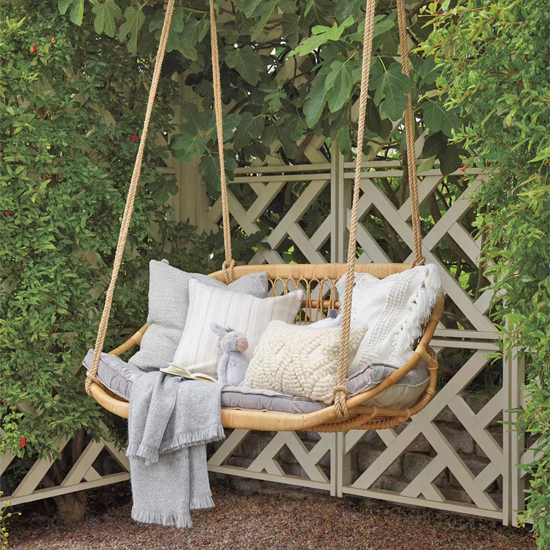 Versailles Outdoor Handmade Rattan Double Swing