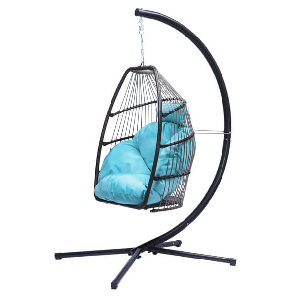 Henares Rattan Swing Hammock Egg Chair Black